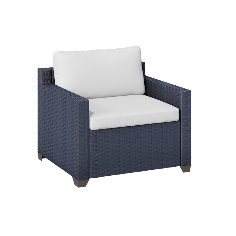 Navy wicker chair discount cushions